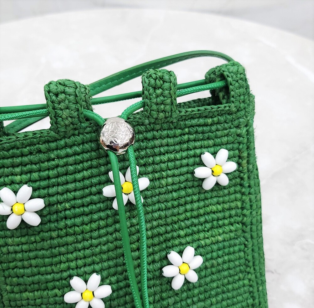 [럭스유] (새상품) 로에베 드로우스트링 포켓 라피아 그린 크로스백