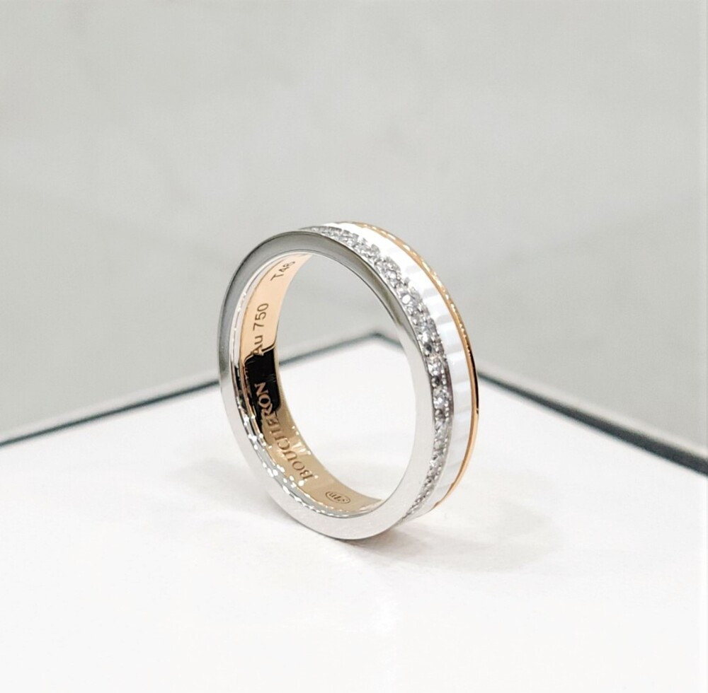 [럭스유] 부쉐론 콰트로 화이트 에디션 웨딩밴드 링 46호