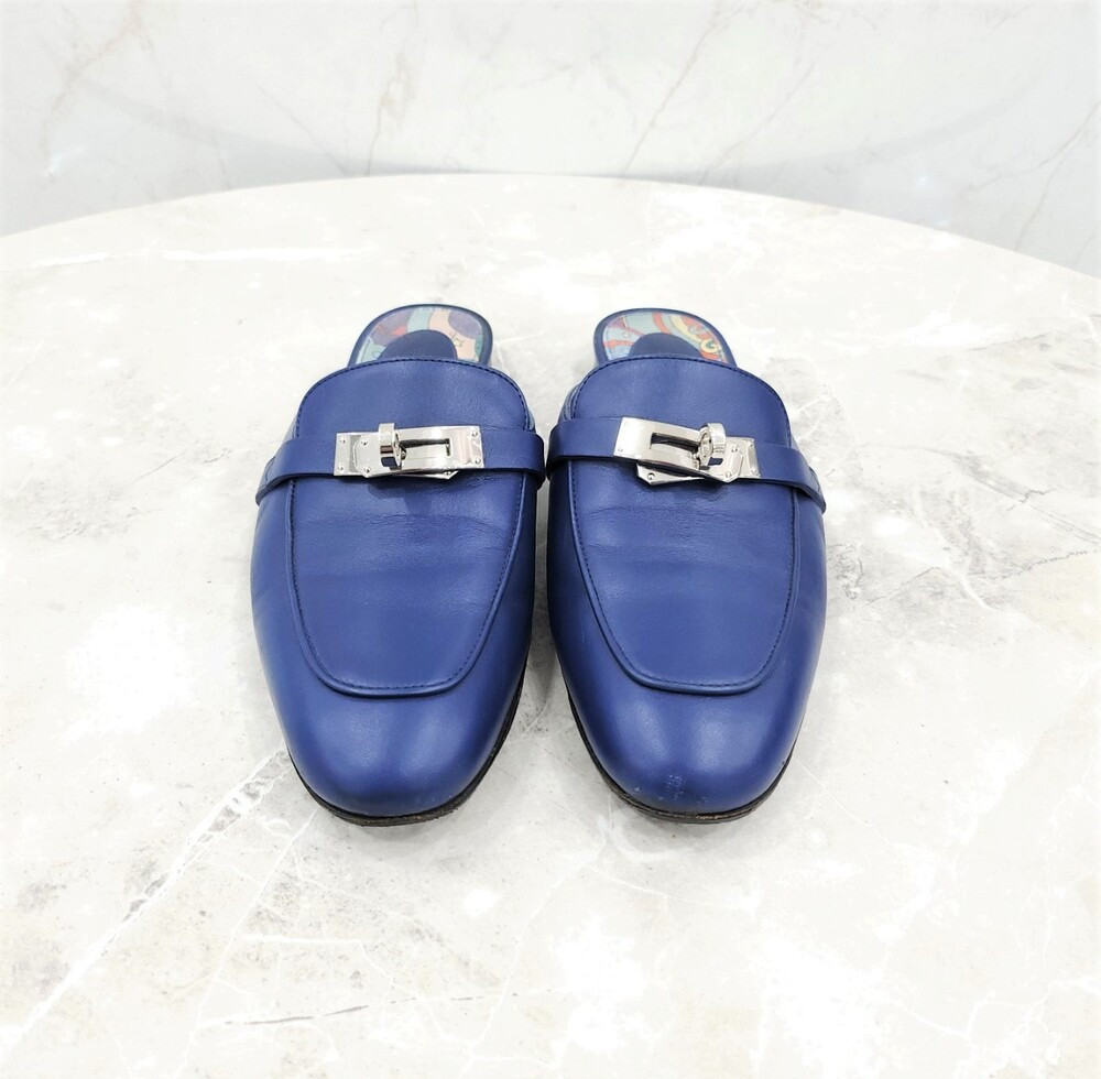 [럭스유] 36 / 에르메스 네이비 켈리 버클 블로퍼 뮬