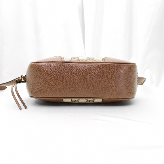 Gucci(구찌) 449413 GG로고 자가드 브라운 레더 BREE 크로스백