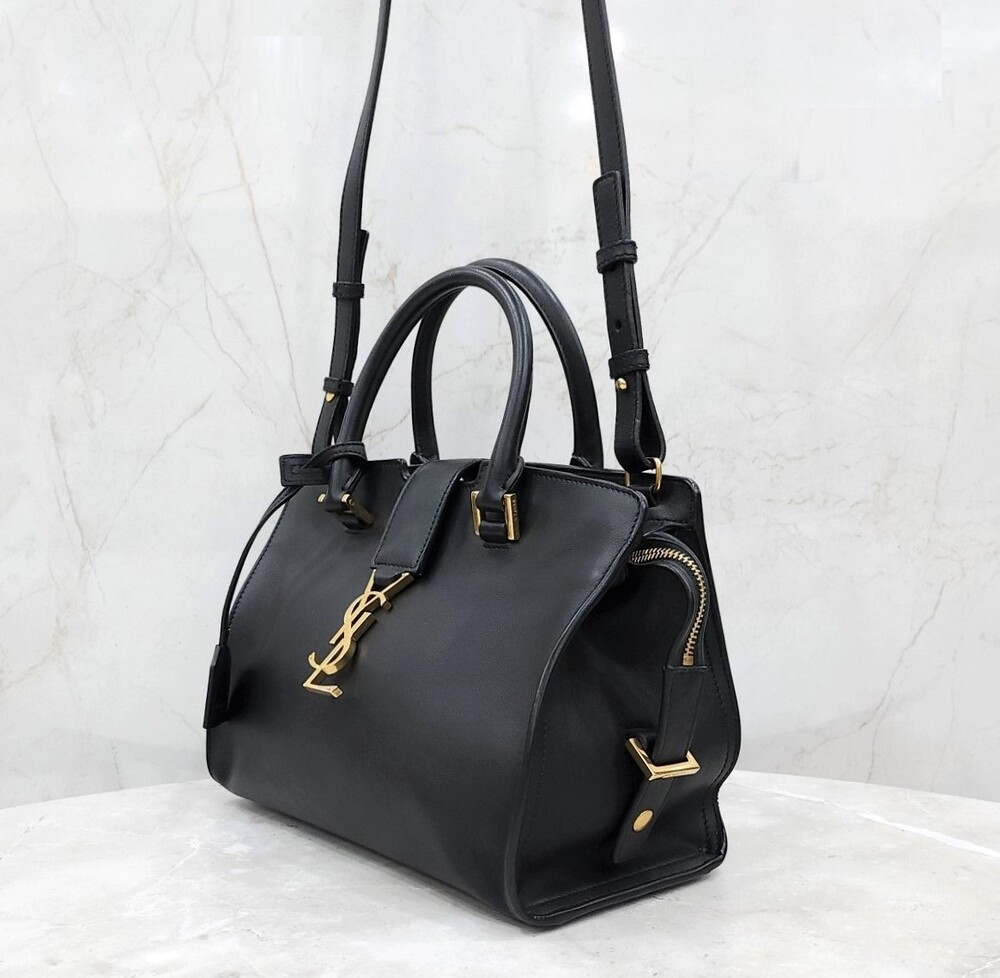 [럭스유] 생로랑 블랙 모노그램 베이비 카바스 숄더백 424868