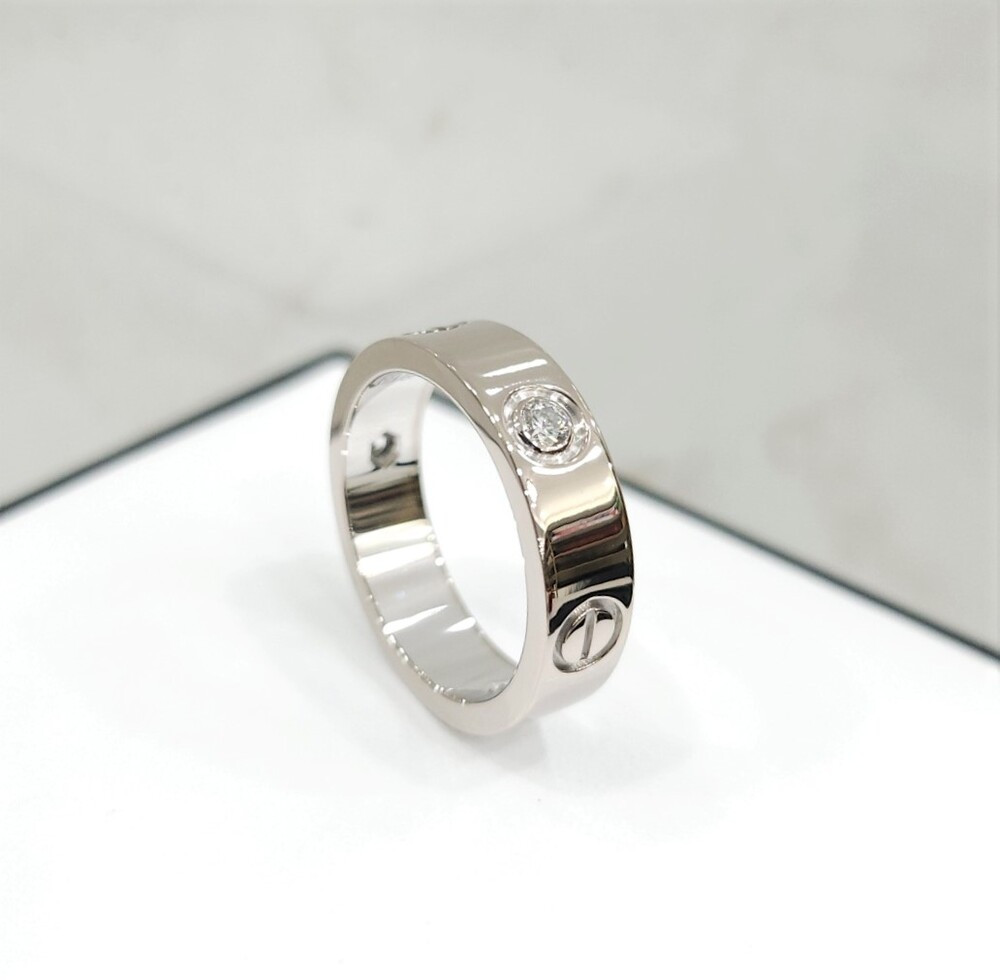 [럭스유] 까르띠에 다이아 3P 러브밴드 링 18K 화이트골드 55호