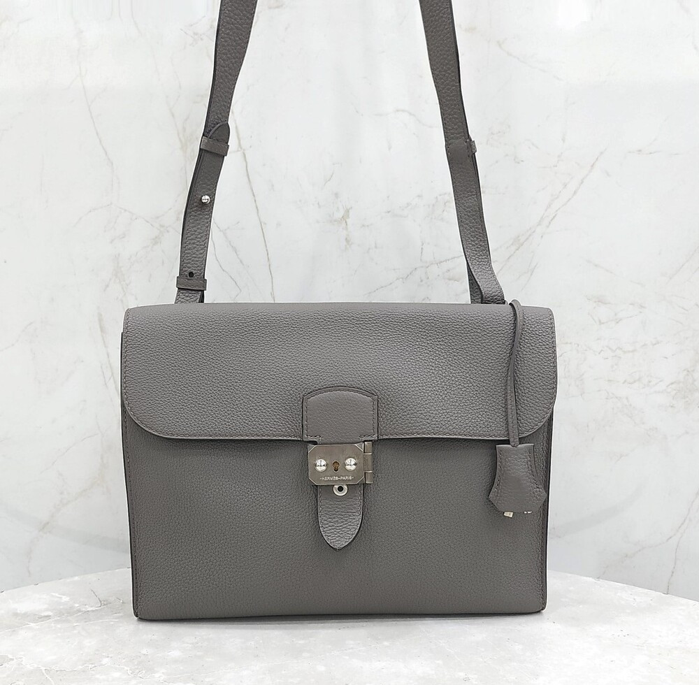 [럭스유] 에르메스 삭아데페슈 29 메신저백 그리스 에땅 은장 U각인