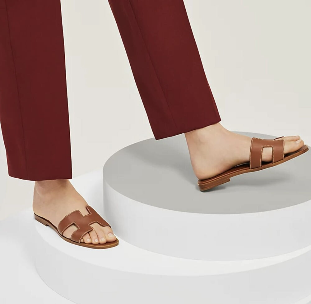 [럭스유] 37 / 에르메스 골드 오란 샌들 슬리퍼 H021056Z