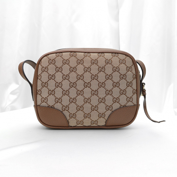 Gucci(구찌) 449413 GG로고 자가드 브라운 레더 BREE 크로스백