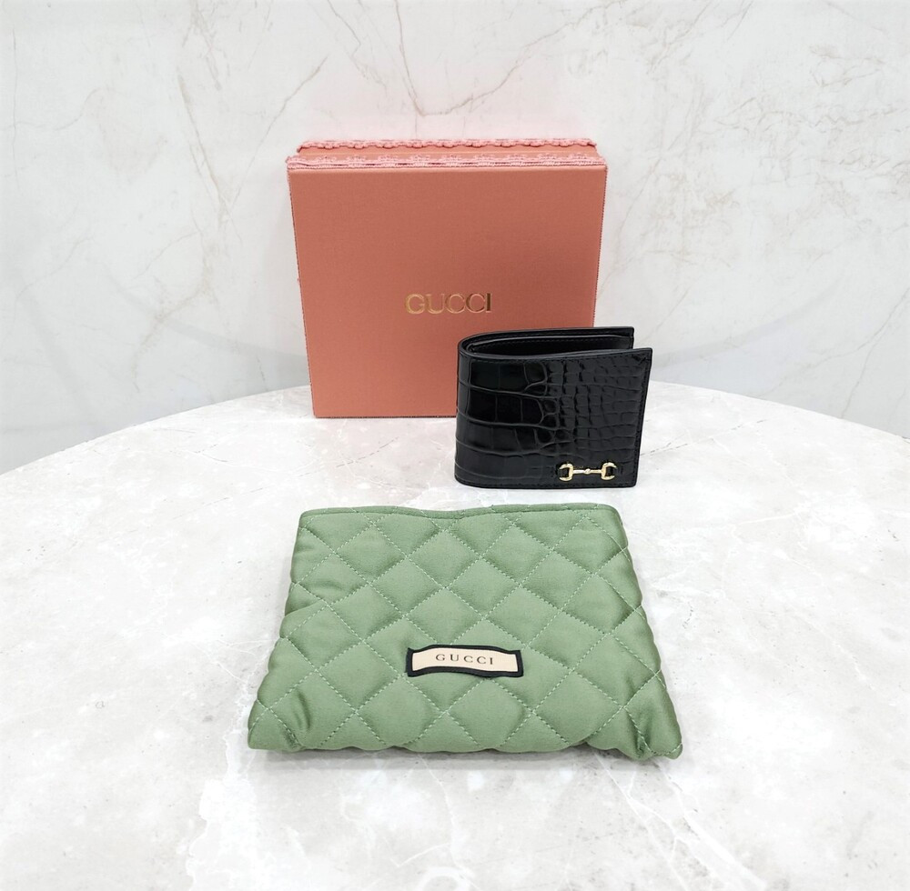[럭스유] (새상품) 구찌 GG 한정판 크로커다일 홀스빗 반지갑 700462