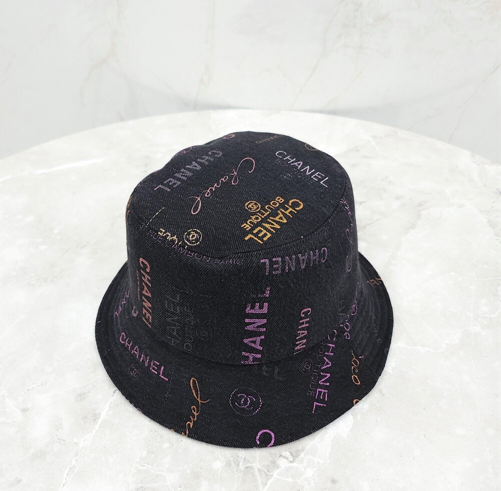 [럭스유] 샤넬 CC 멀티로고 데님 버킷햇 S