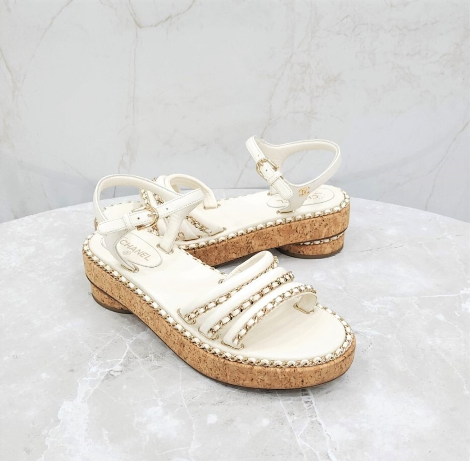 [럭스유] 36 / 샤넬 CC로고 체인 스트랩 샌들