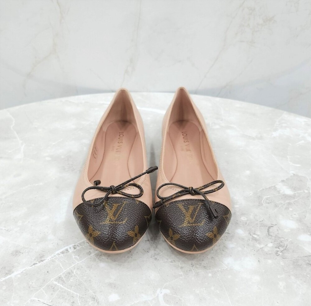 [럭스유] (새상품) 38 / 루이비통 모노그램 플랫 발레슈즈 핑크 모노그램