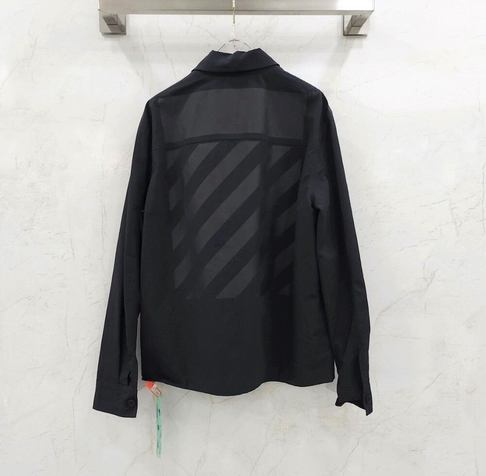 [럭스유] M / 오프화이트 블랙 디아그 셔츠 자켓