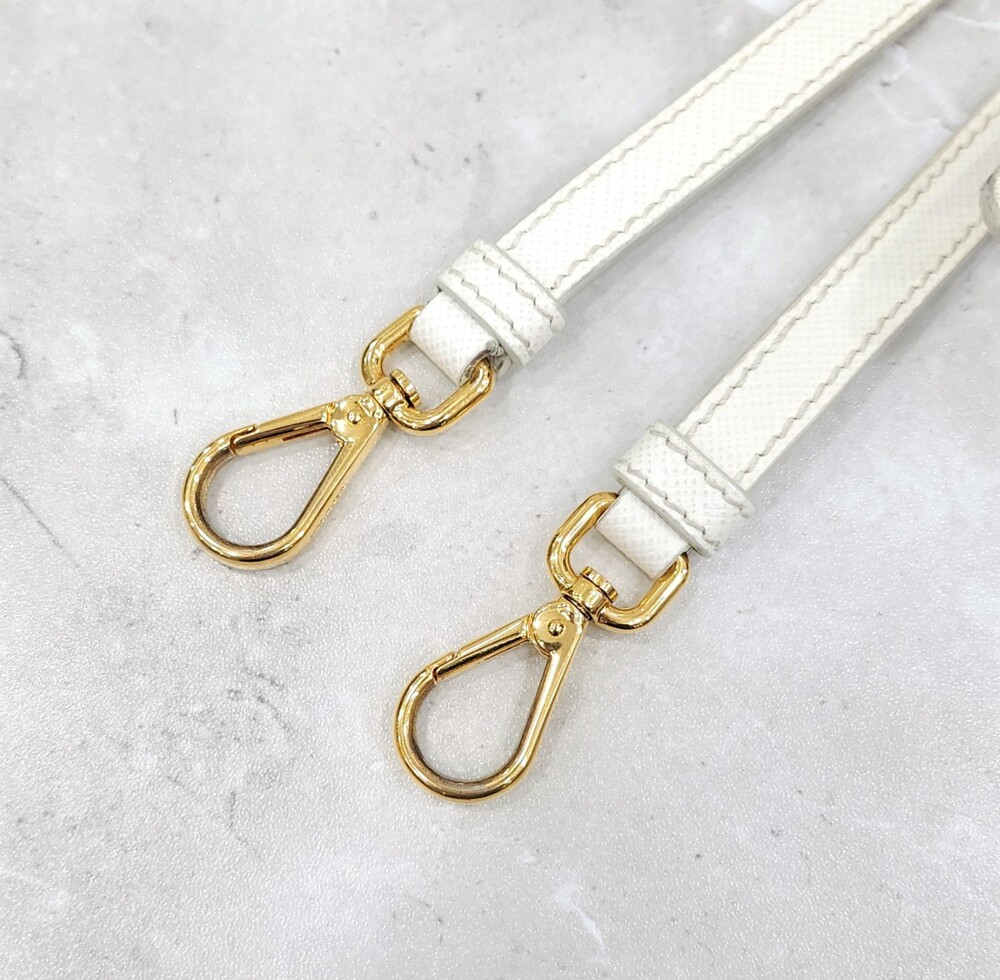 [럭스유] 프라다 화이트 사피아노 레더 미니 크로스백 1BA358