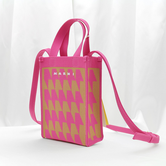 Marni(마르니) SHMP0085A1 핑크 하운즈 투스 자카드 나노 2WAY