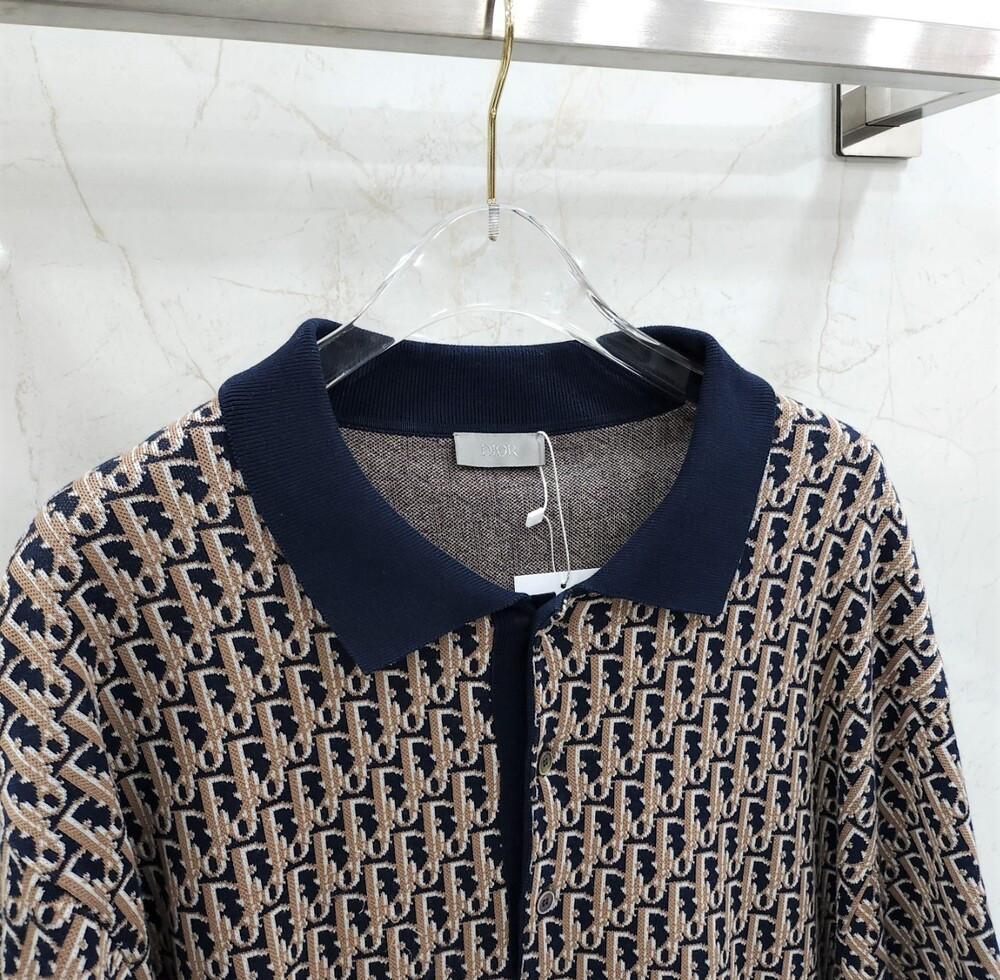 [럭스유] L / 디올 오블리크 자카드 폴로 셔츠