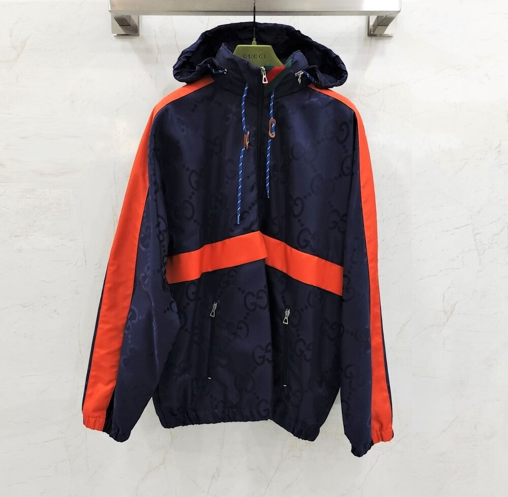 [럭스유] (새상품) 48 / 구찌 GG 점보 나일론 아노락 후드 자켓
