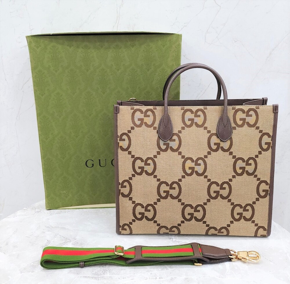 [럭스유] 구찌 GG 점보 캔버스 토트백