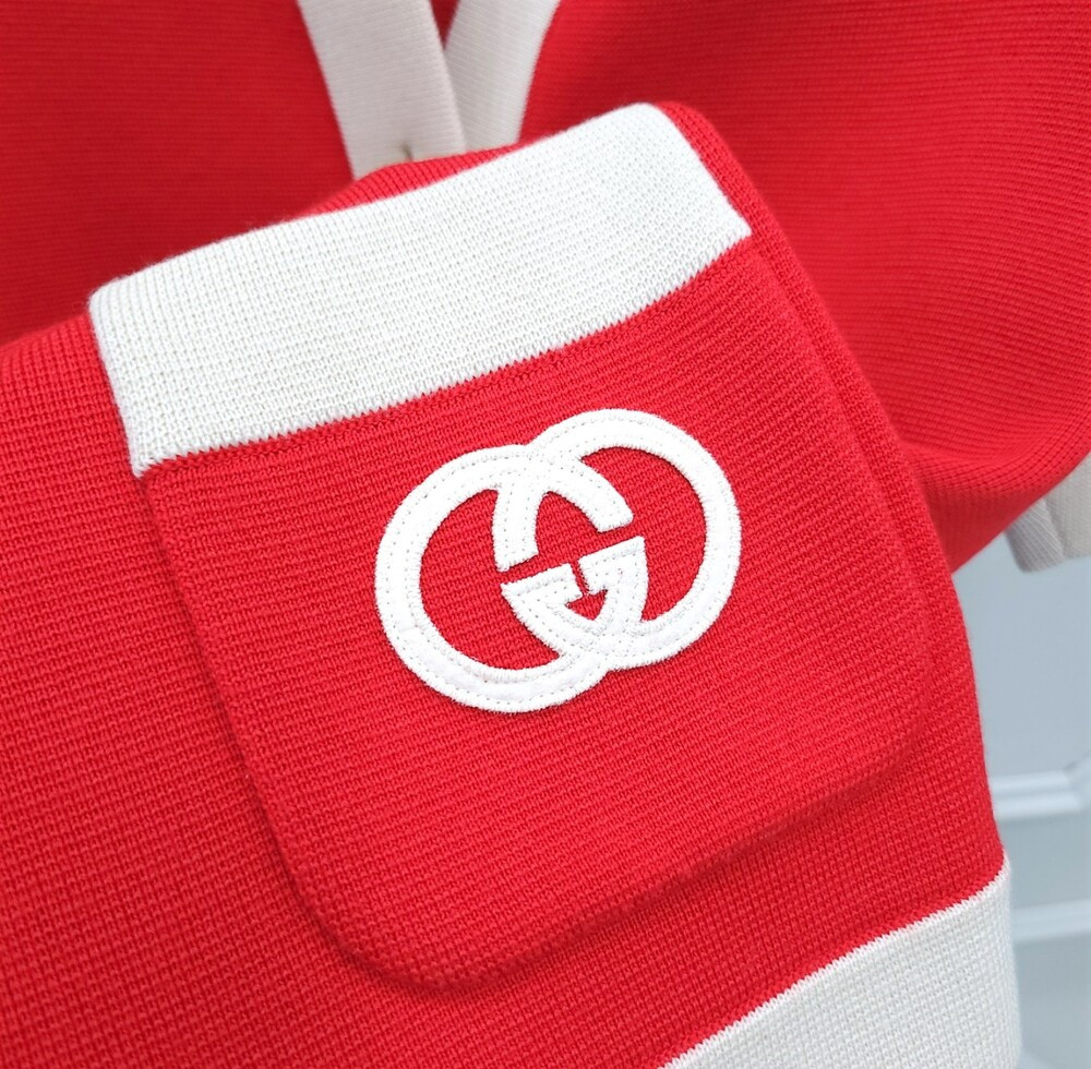 [럭스유] S / 구찌 자수 로고 브이넥 가디건