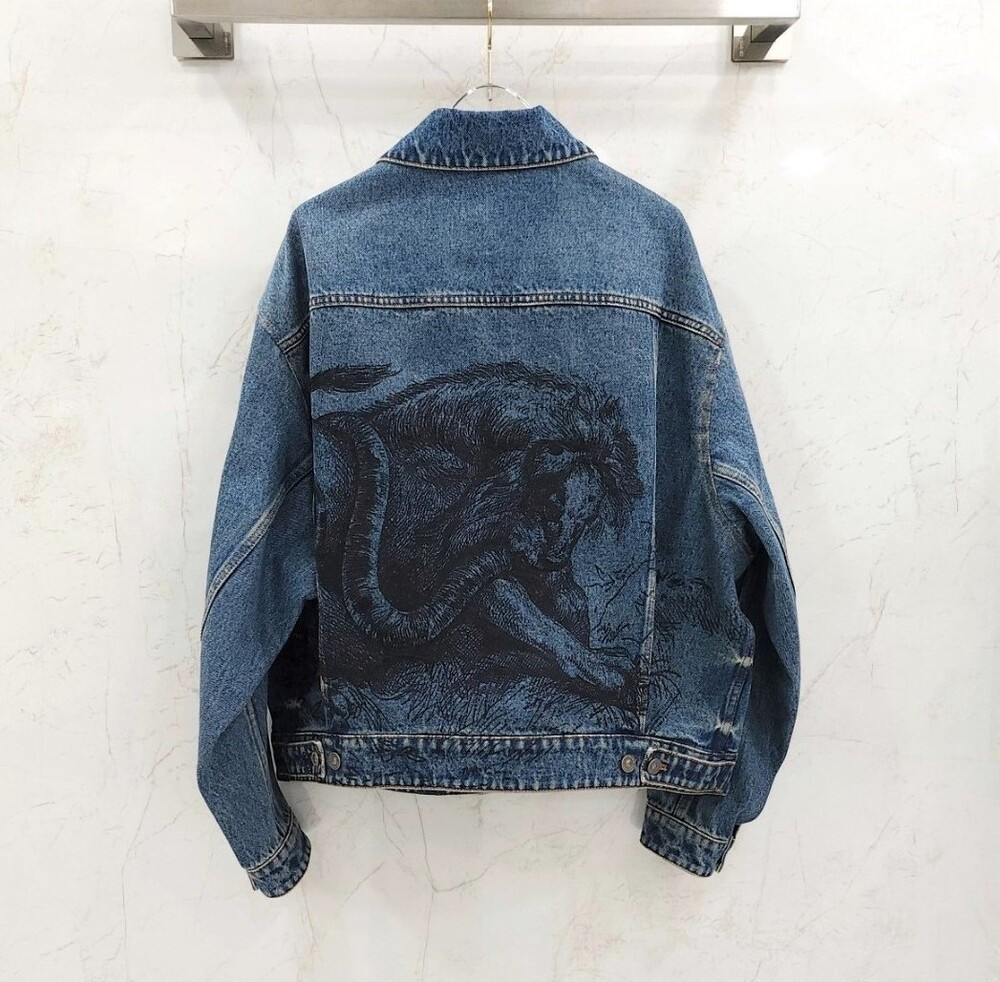 [럭스유] (새상품) 40 / 디올 로고 자수 데님 자켓 252V51X3582