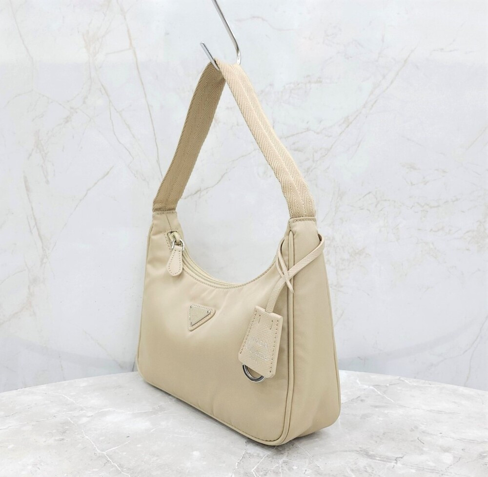 [럭스유] 프라다 삼각로고 리나일론 테수토 호보백 데저트 베이지 1NE515