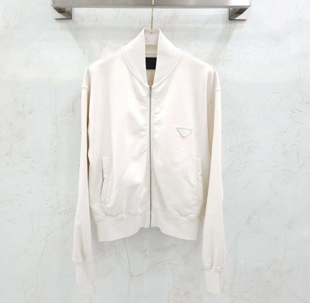 [럭스유] M / 프라다 삼각로고 블루종 집업 자켓 UJL165