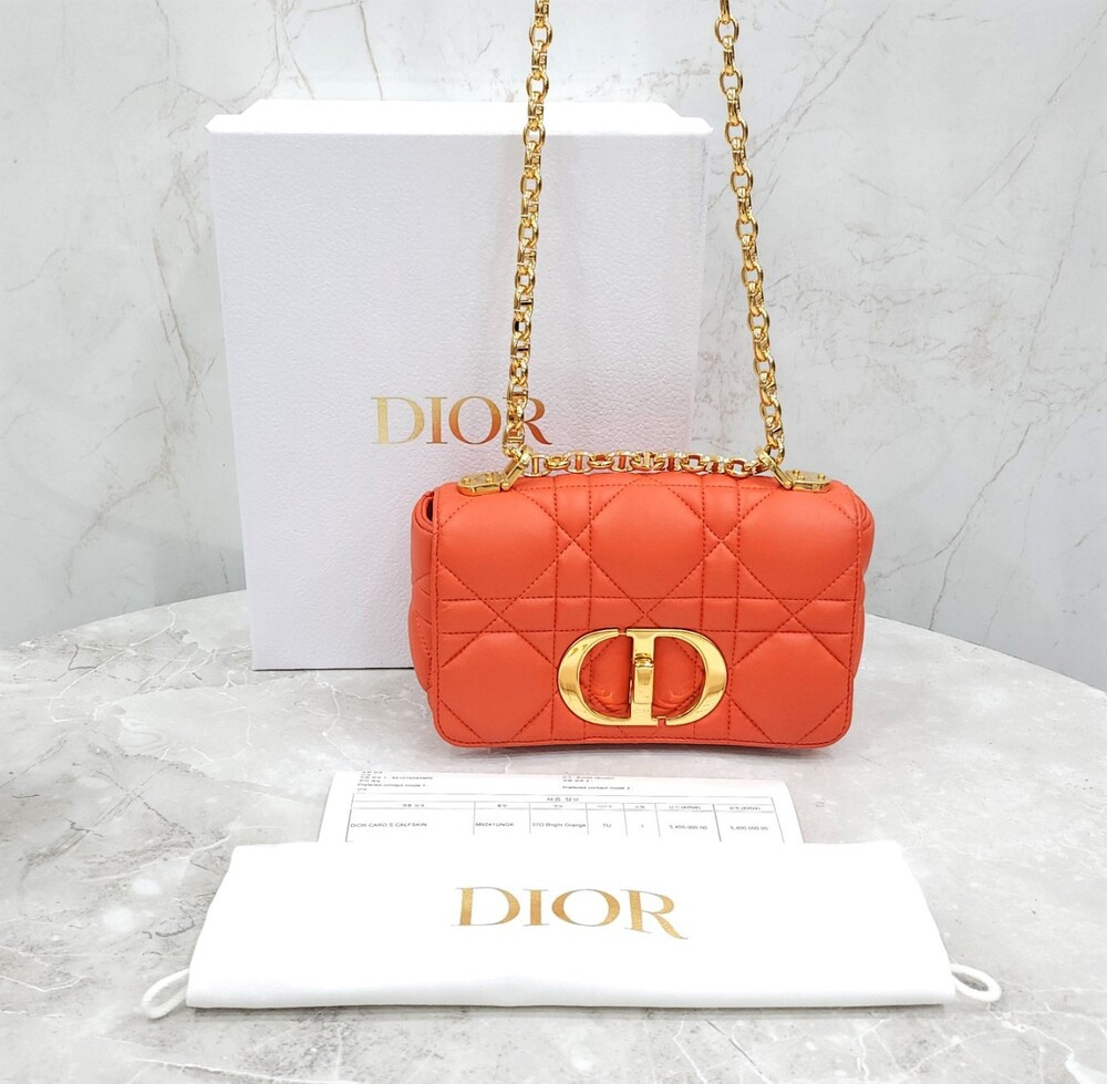 [럭스유] 디올 카로백 스몰 오렌지 금장