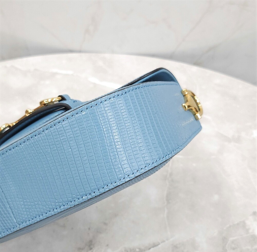 [럭스유] (새상품) 구찌 리자드 1955 홀스빗 블루 미니 백 675801