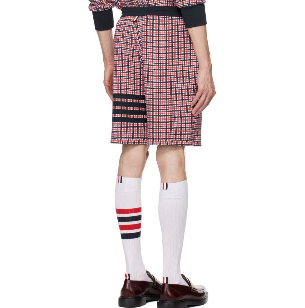 [럭스유] 2 / 톰브라운 체크 4바 스웨트 코튼 쇼츠 MJG194A