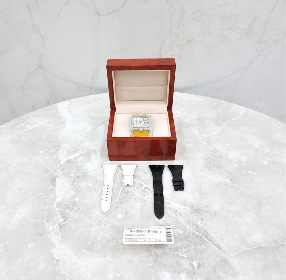 [럭스유] 해리윈스턴 다이아 화이트골드 엘리게이터 스트랩 시계