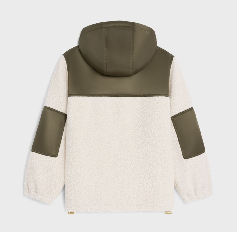 [럭스유] (새상품) 34 / 셀린느 플리스 퍼 이펙트 캐시미어 자켓 카키 RV0EU536S