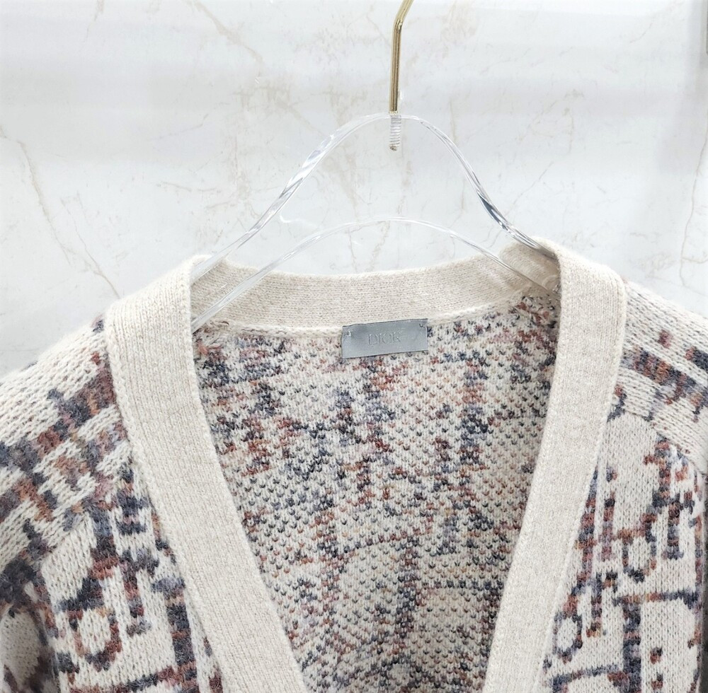 [럭스유] S / 디올 오블리크 베이지 자카드 가디건 13M233AT662