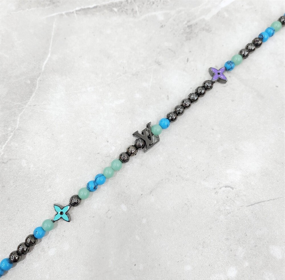 [럭스유] (새상품) 루이비통 LV 모노그램 플라워 보헤미안 시크 비즈 체인 목걸이