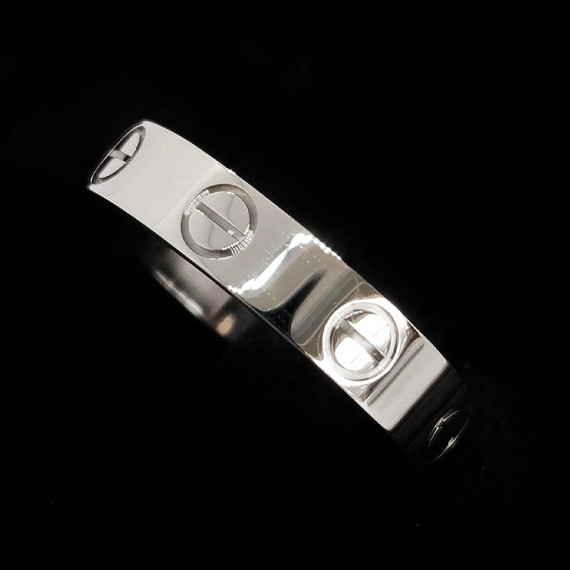 까르띠에 미니 러브링 화이트골드 반지 49호 전시상품급 B40851