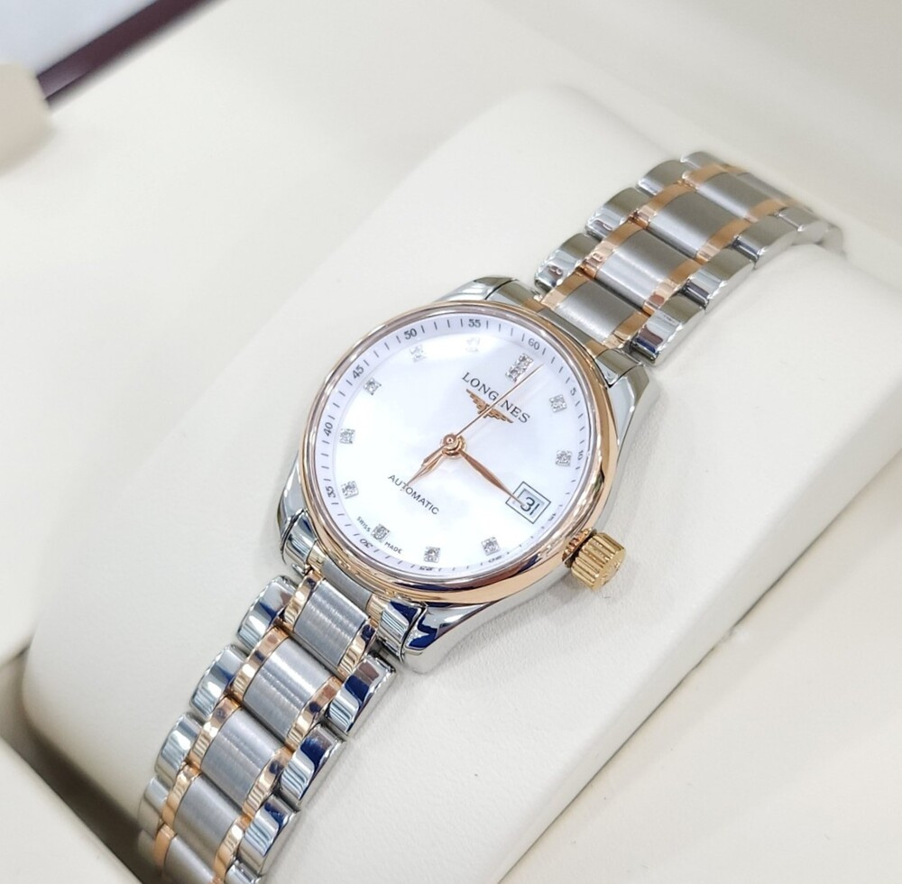 [럭스유] 론진 다이아 마스터컬렉션 오토매틱 시계 핑크골드 콤비 25.5mm