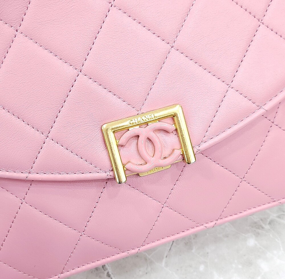 [럭스유] 샤넬 핑크 탑핸들 플랩백 신형내장칩