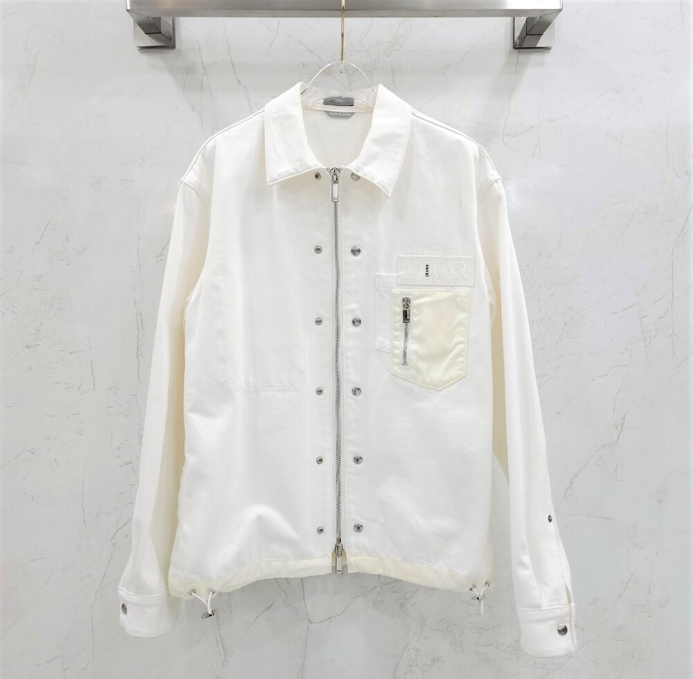 [럭스유] 46 / 디올 X 사카이 한정판 화이트 포켓 데님 자켓