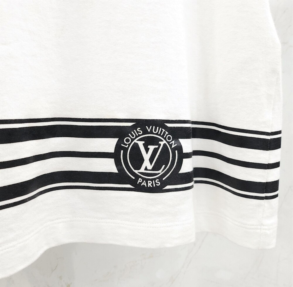 [럭스유] XS / 루이비통 LV 스트라이프 프린팅 체인 반팔 티셔츠