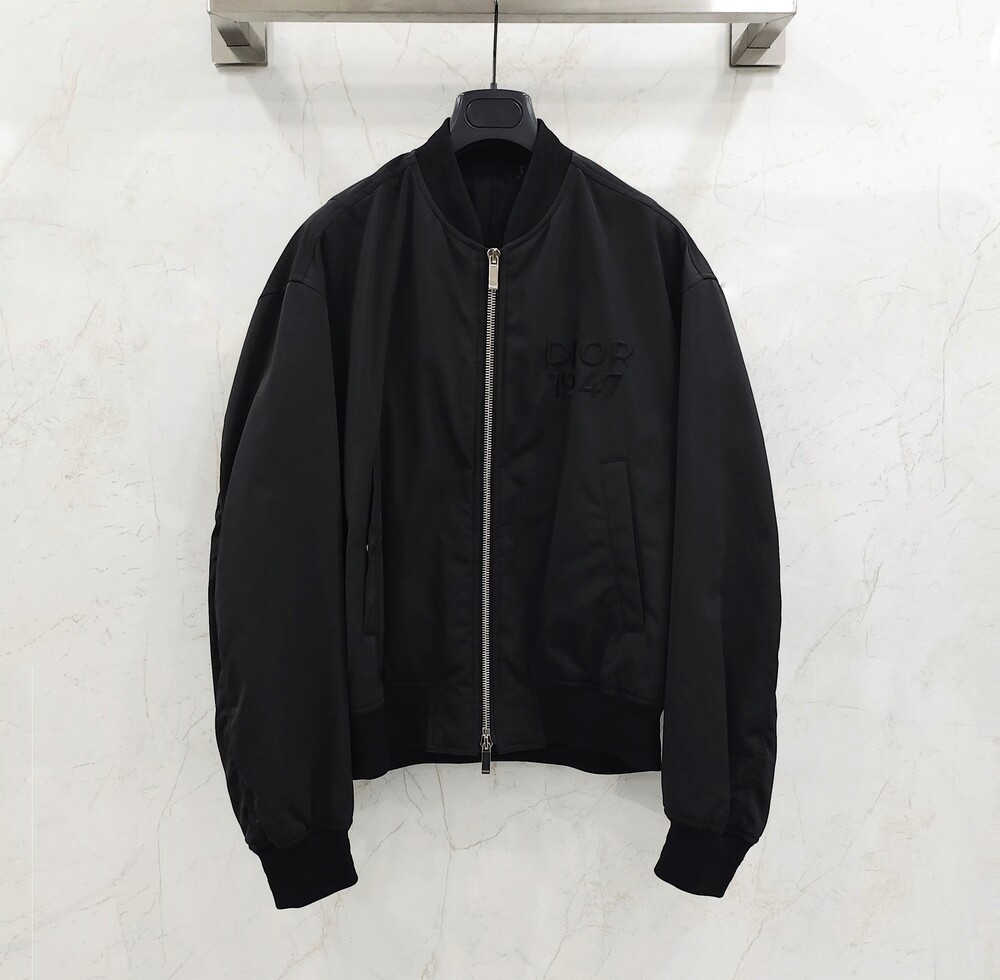 [럭스유] (새상품) 50 / 디올 자수 봄버자켓 블랙 오토만 블렌드 143C432F4533_C989