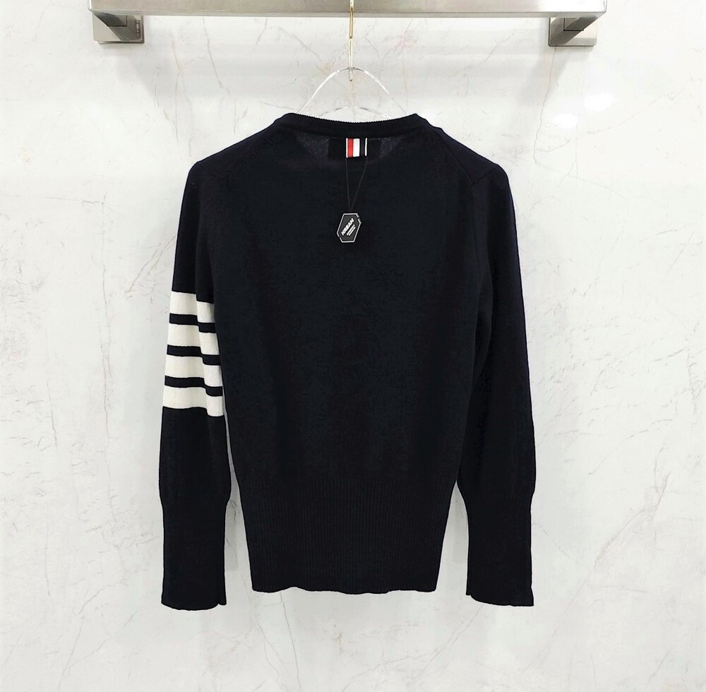 [럭스유] (새상품) 38 / 톰브라운 여성 네이비 캐시미어 사선완장 니트 FKA001A