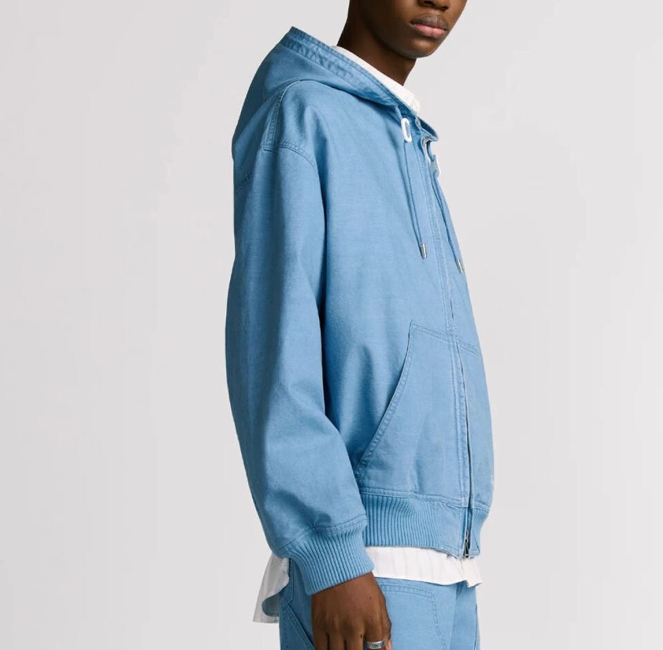 [럭스유] 50 / 디올 꾸뛰르 자수 로고 데님 후드 자켓 583D487A3015