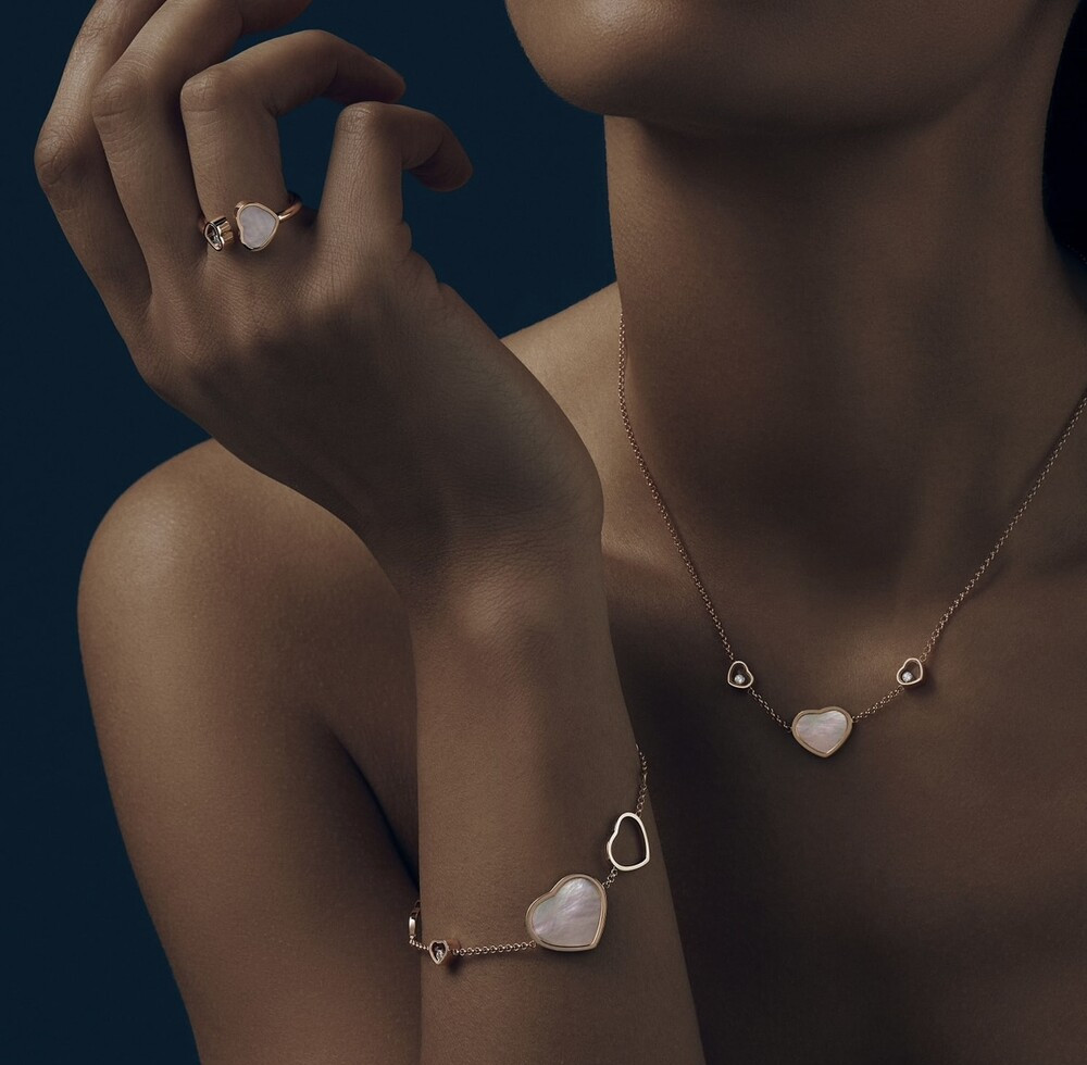 [럭스유] 쇼파드 다이아 해피하트 마더오브펄 반지 50호