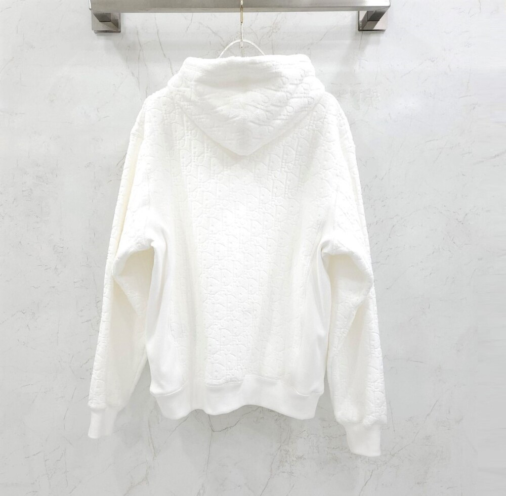 [럭스유] S / 디올 화이트 오블리크 테리 코튼 후드 스웨트셔츠 113J631A0684_C020