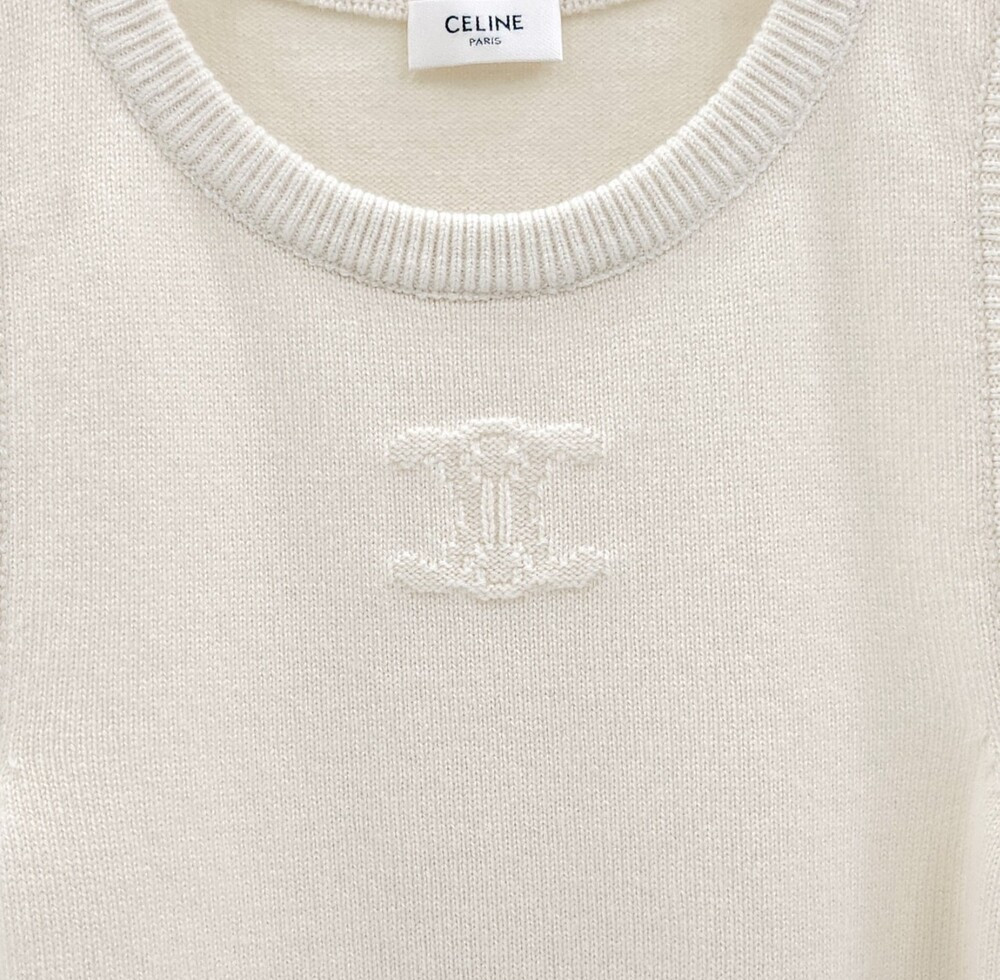 [럭스유] M / 셀린느 슬리브리스 탑 헤리티지 캐시미어 2ADKU317V