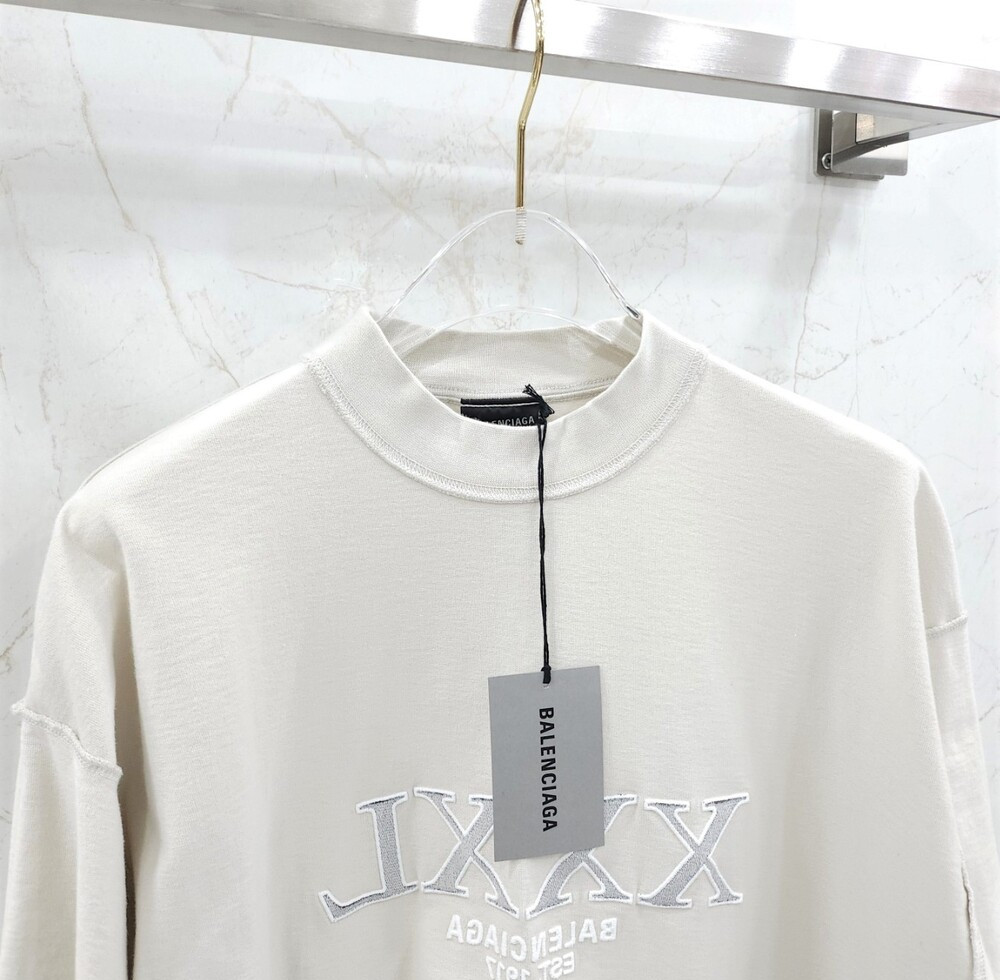 [럭스유] 2 / 발렌시아가 XXXL 자수 로고 오버 반팔 티셔츠