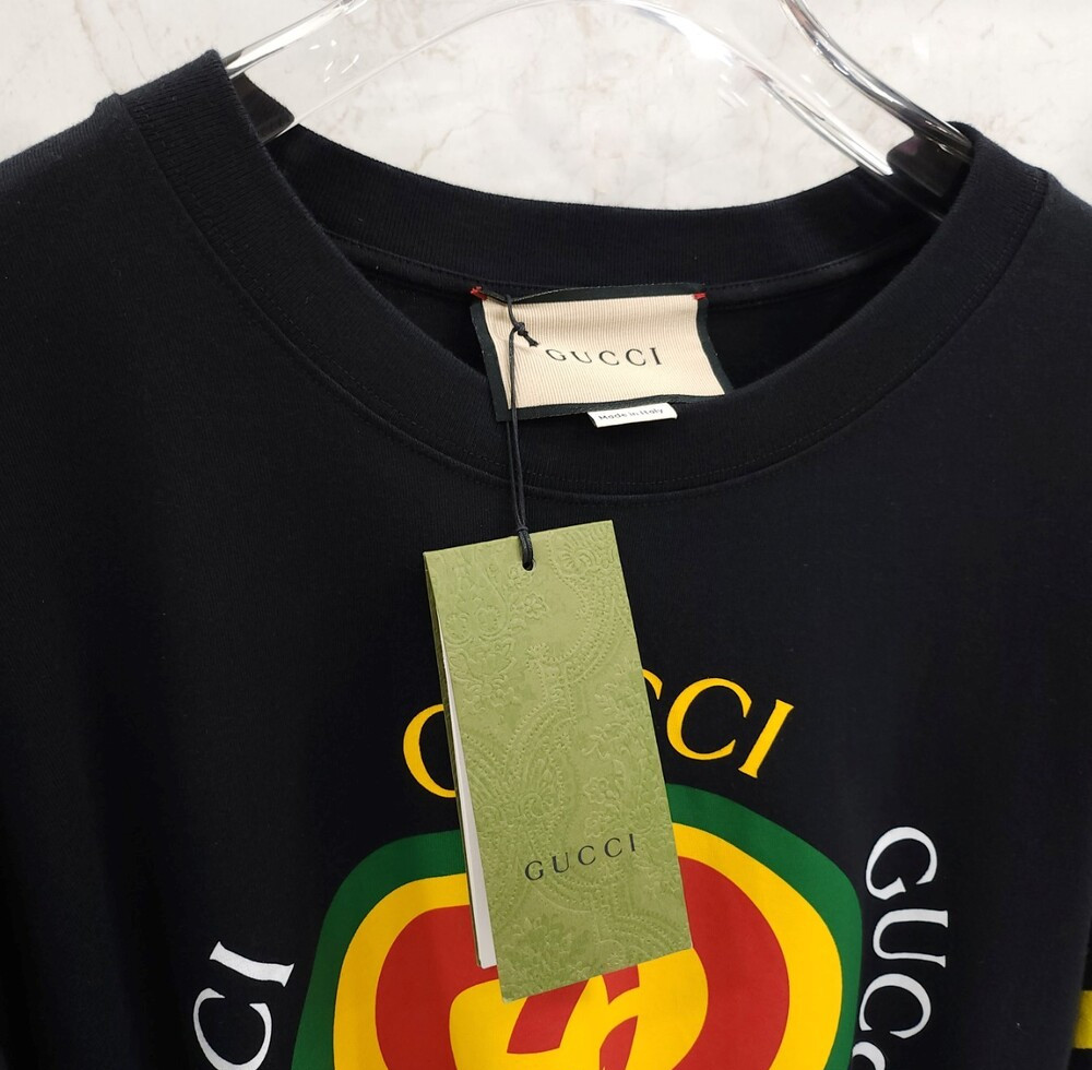 [럭스유] M / 구찌 로고 프린팅 코튼 저지 반팔 티셔츠