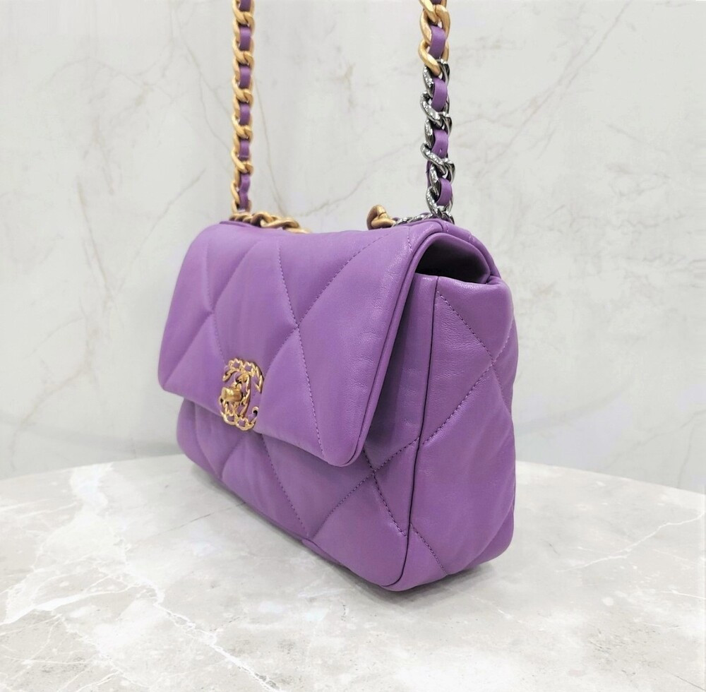 [럭스유] 샤넬 퍼플 19백 미디움 플랩백 신형내장칩 AS1160