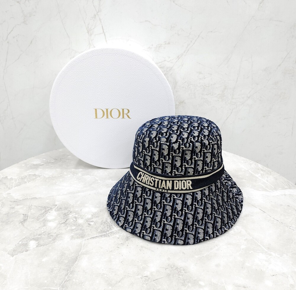 [럭스유] (새상품) 디올 오블리크 자수 벙거지 버킷햇 05CDO924I134