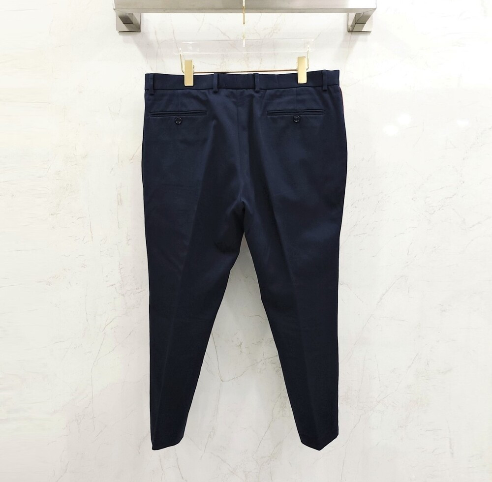 [럭스유] 50 / 구찌 네이비 웹 삼선 디테일 코튼 팬츠