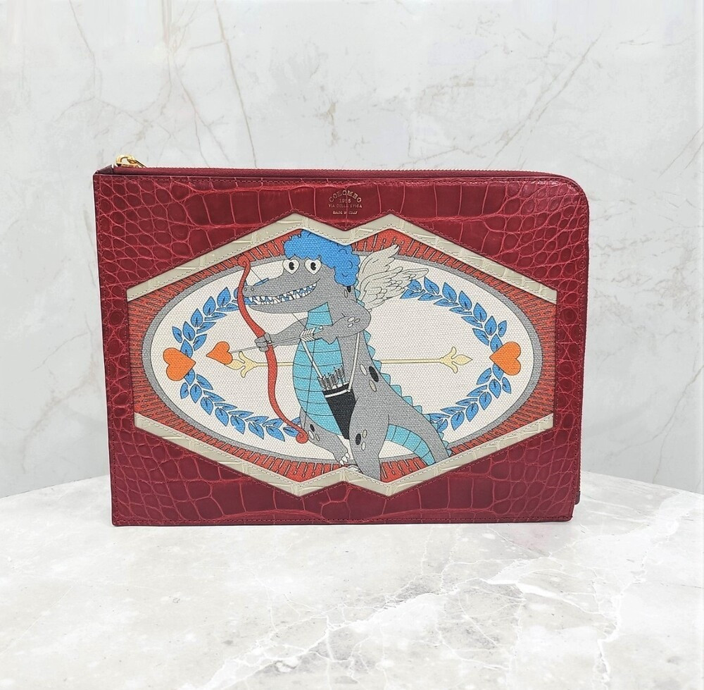 [럭스유] 콜롬보 프린티드 로고 와니 클러치백