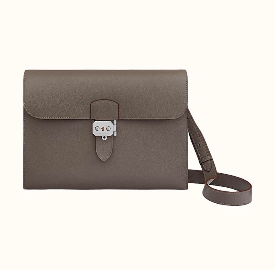 [럭스유] 에르메스 삭아데페슈 29 메신저백 그리스 에땅 은장 U각인