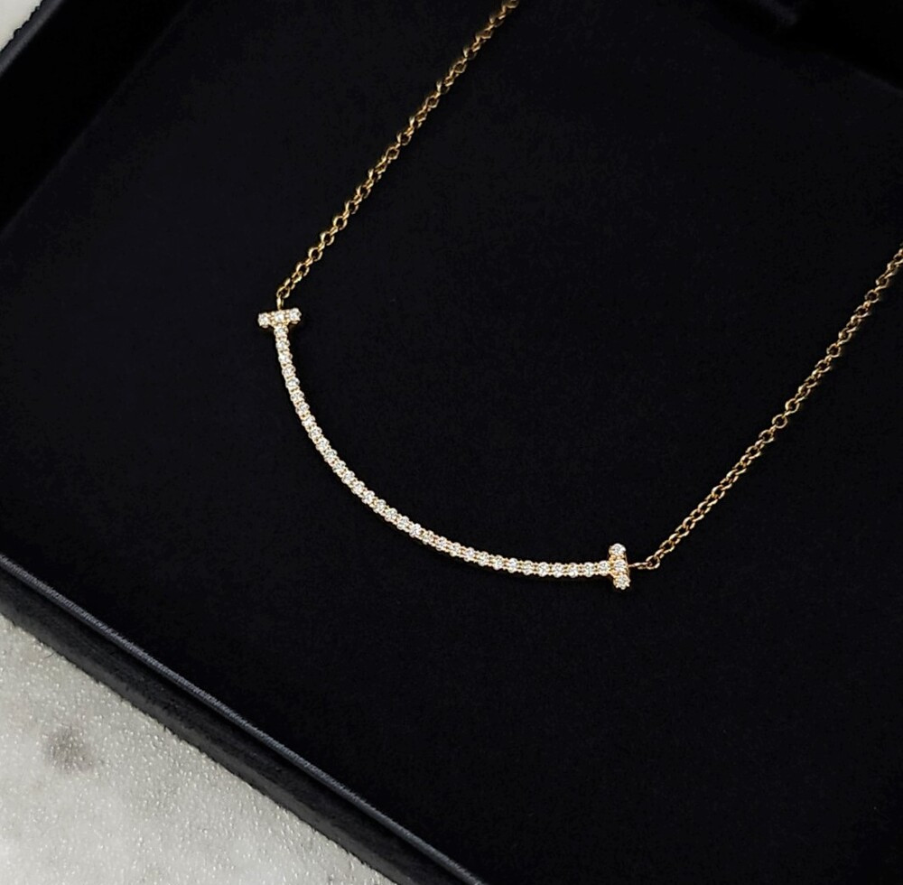 [럭스유] 티파니앤코 다이아 T 스마일 스몰 펜던트 목걸이 34684421