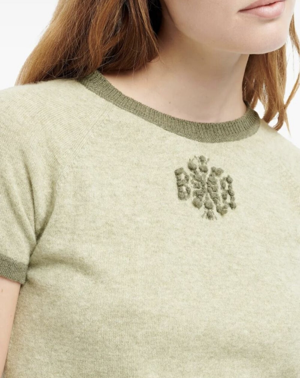 [럭스유] (새상품) M / 배리 캐시미어 반팔 니트 C104718